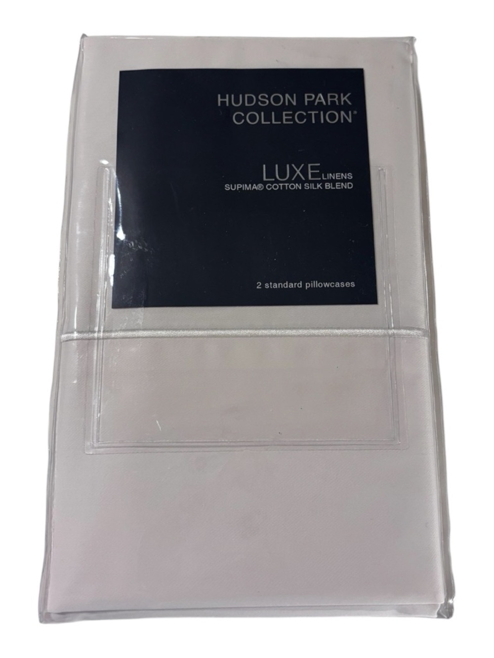 Hudson Park Collection Luxe Supima Cotton & Silk Pillowcase Set Ivory New